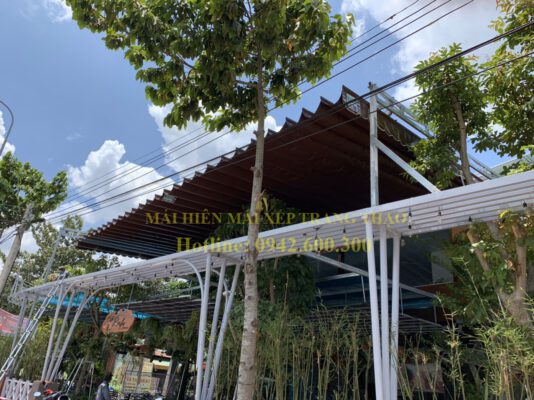 Mái che di động quán cà phê giá rẻ Thuận An - Bình Dương - Trang Thạo