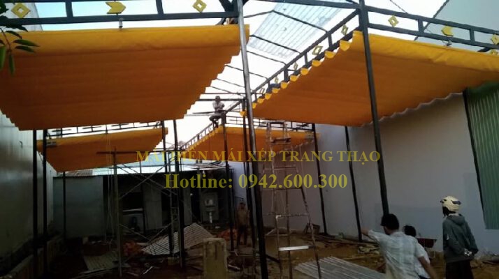 Mái hiên mái xếp di động quán cà phê Vĩnh Long - Bình Dương - Trang Thạo