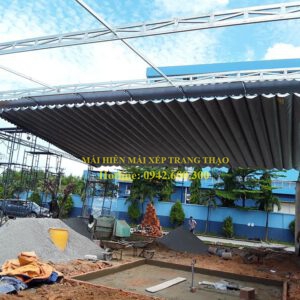 Mái xếp che nhà xe giá rẻ Dĩ An - Bình Dương - Trang Thạo